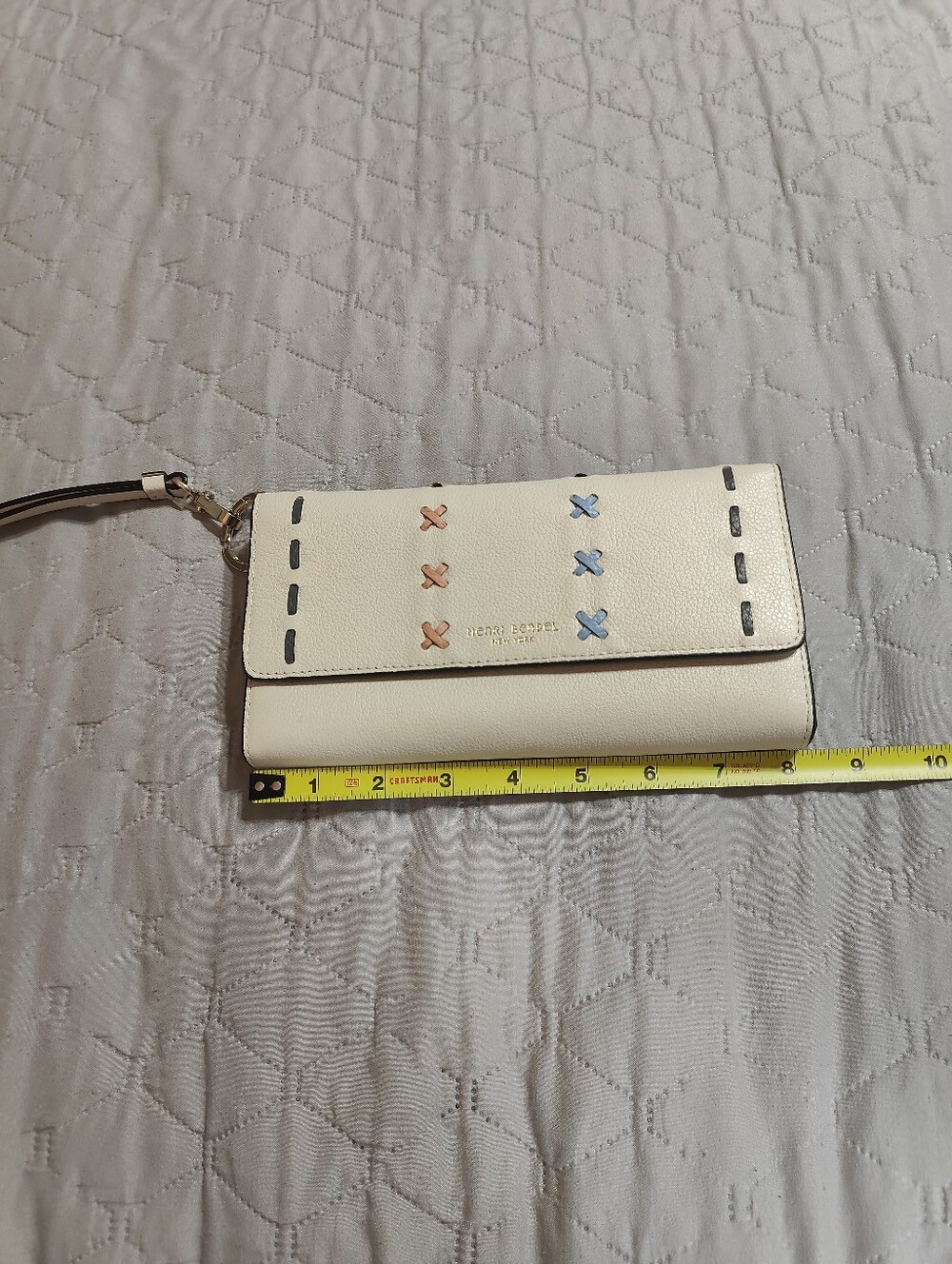Henri Bendel Cream Embroidered Wristlet Clutch - Picture 4 of 10